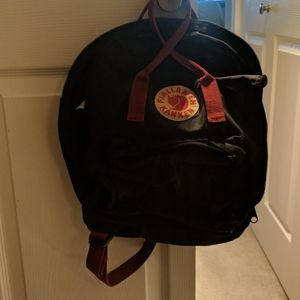 Fjallraven Kanken Daypack, Black/Ox Red